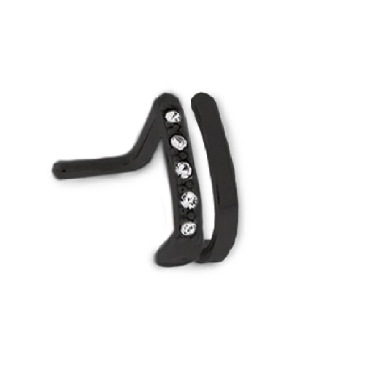 Surgical Steel Nose Ring 20 & 18 Gauge 1/4" L Bend With CZ Double Hoop