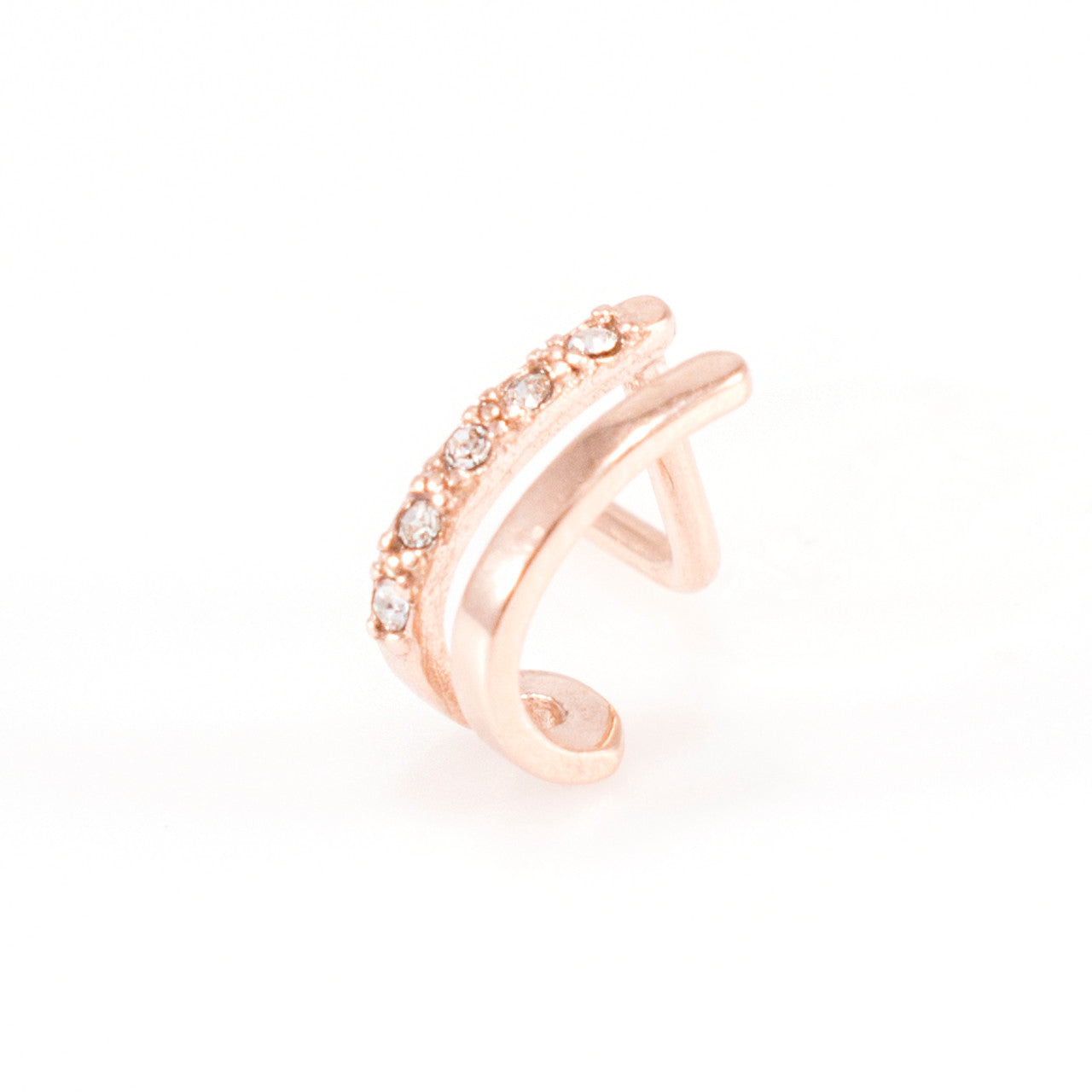 Surgical Steel Nose Ring 20 & 18 Gauge 1/4" L Bend With CZ Double Hoop