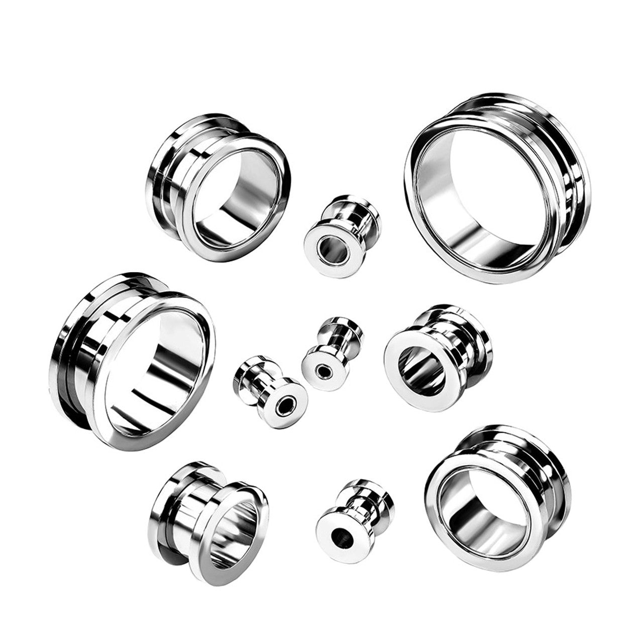 Titanium Double Flared Screw Fit Plug Ear Tunnel 8 to 1" Gauge - Pair