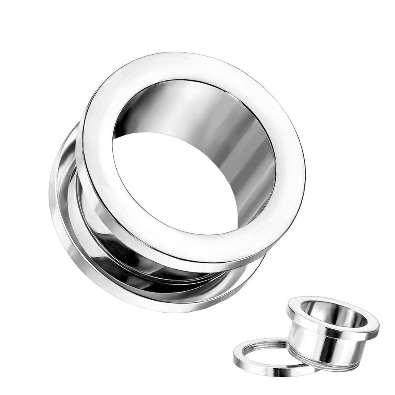 Titanium Double Flared Screw Fit Plug Ear Tunnel 8 to 1" Gauge - Pair