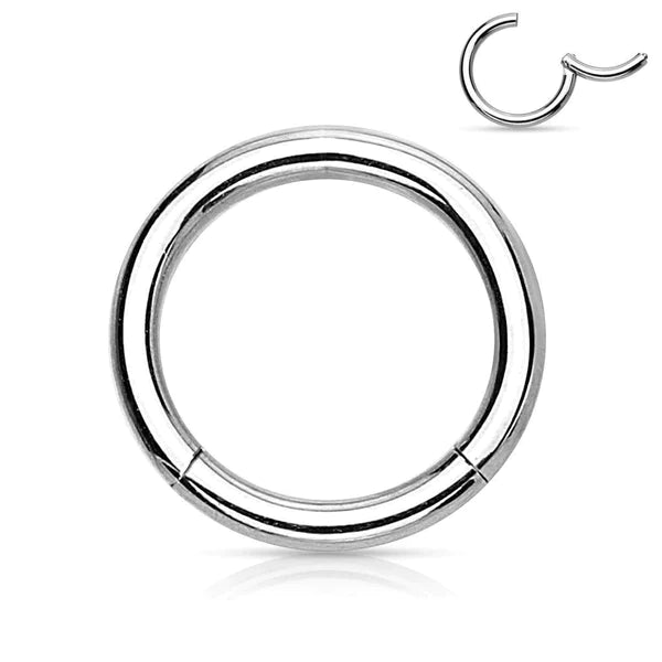 Surgical Steel Hinged Segment Ring 20 to 10 Gauge Seamless Hoop