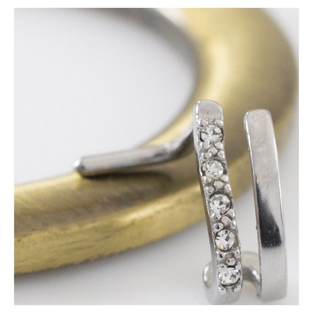 Surgical Steel Nose Ring 20 & 18 Gauge 1/4" L Bend With CZ Double Hoop