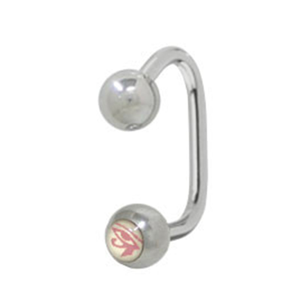 Surgical Steel 14 Gauge Lippy Loop Labret Stud with Egyptian Eye Logo
