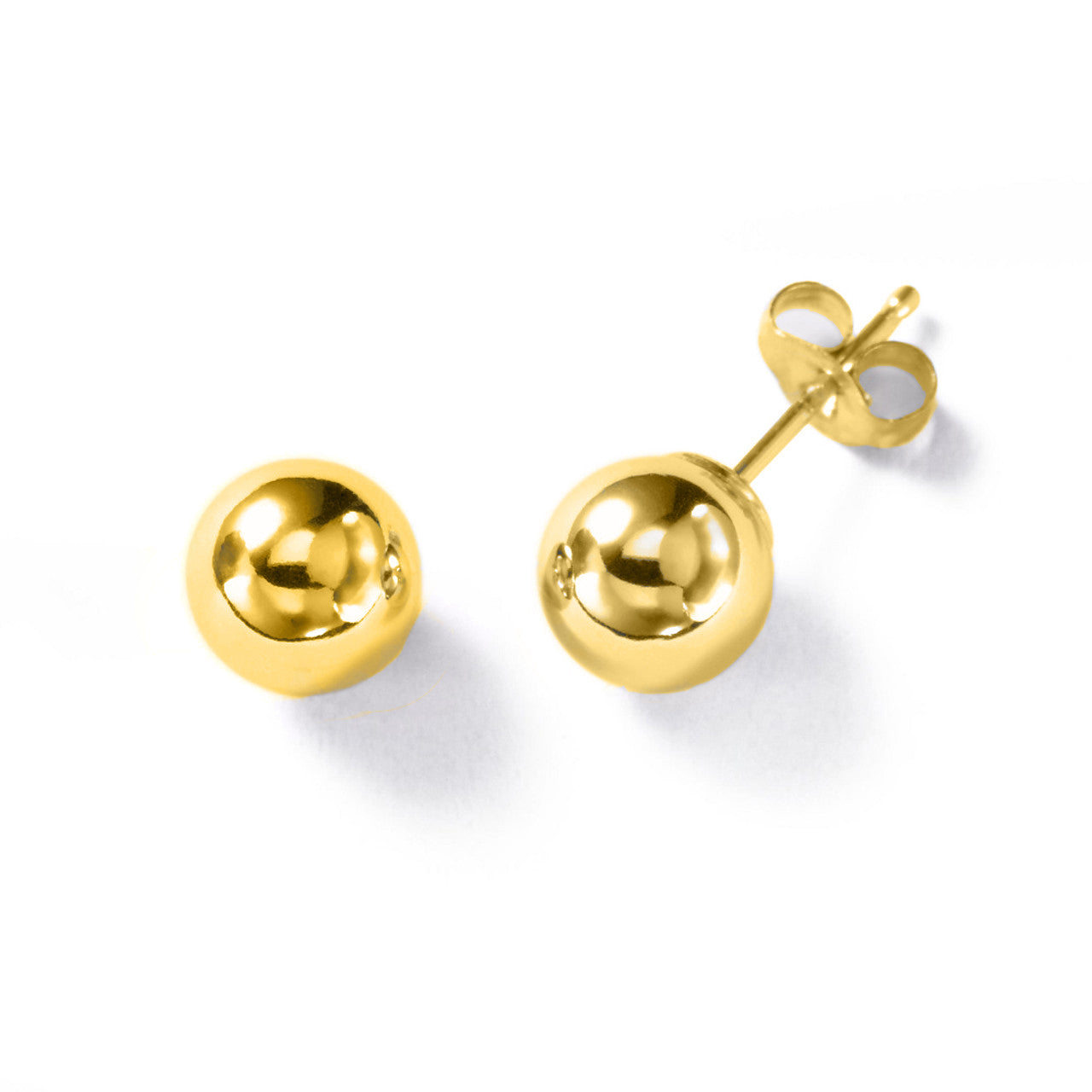14 Karat Solid Gold Earring Stud 20 Gauge & Hollow Ball Ends - Pair