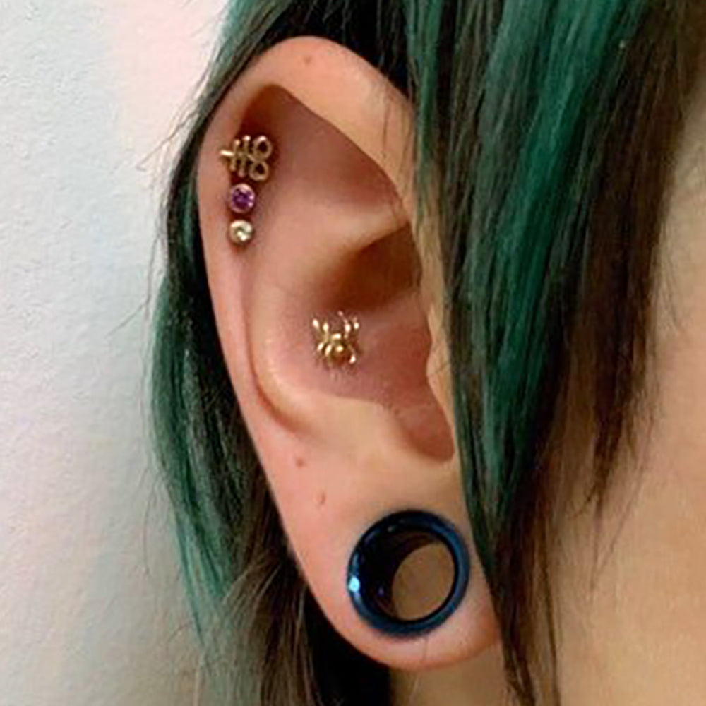 Surgical Steel PVD Double Flared Plug Ear Tunnel 8 to 1" Gauge - Pair