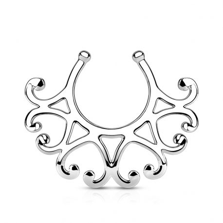 Non-Piercing Clip On Nipple Ring Adjustable Small Vintage Heart - Pair