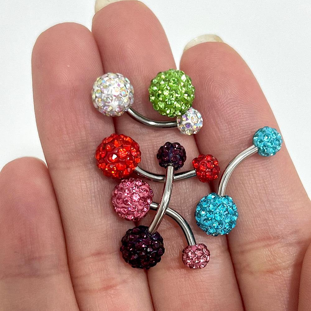 Surgical Steel 14 Gauge Ferido Gems Belly Button Rings - 6 Pack - photo 4