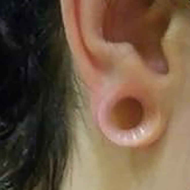 Double Flare Flesh Peach Silicone Plug Ear Tunnel 2 to 1/2 Gauge - Set