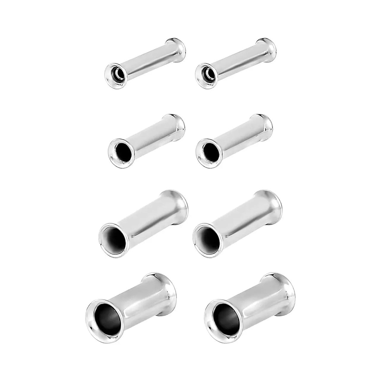 Surgical Steel Double Flared Plug Ear Tunnel 12 to 2" Gauge - Pair