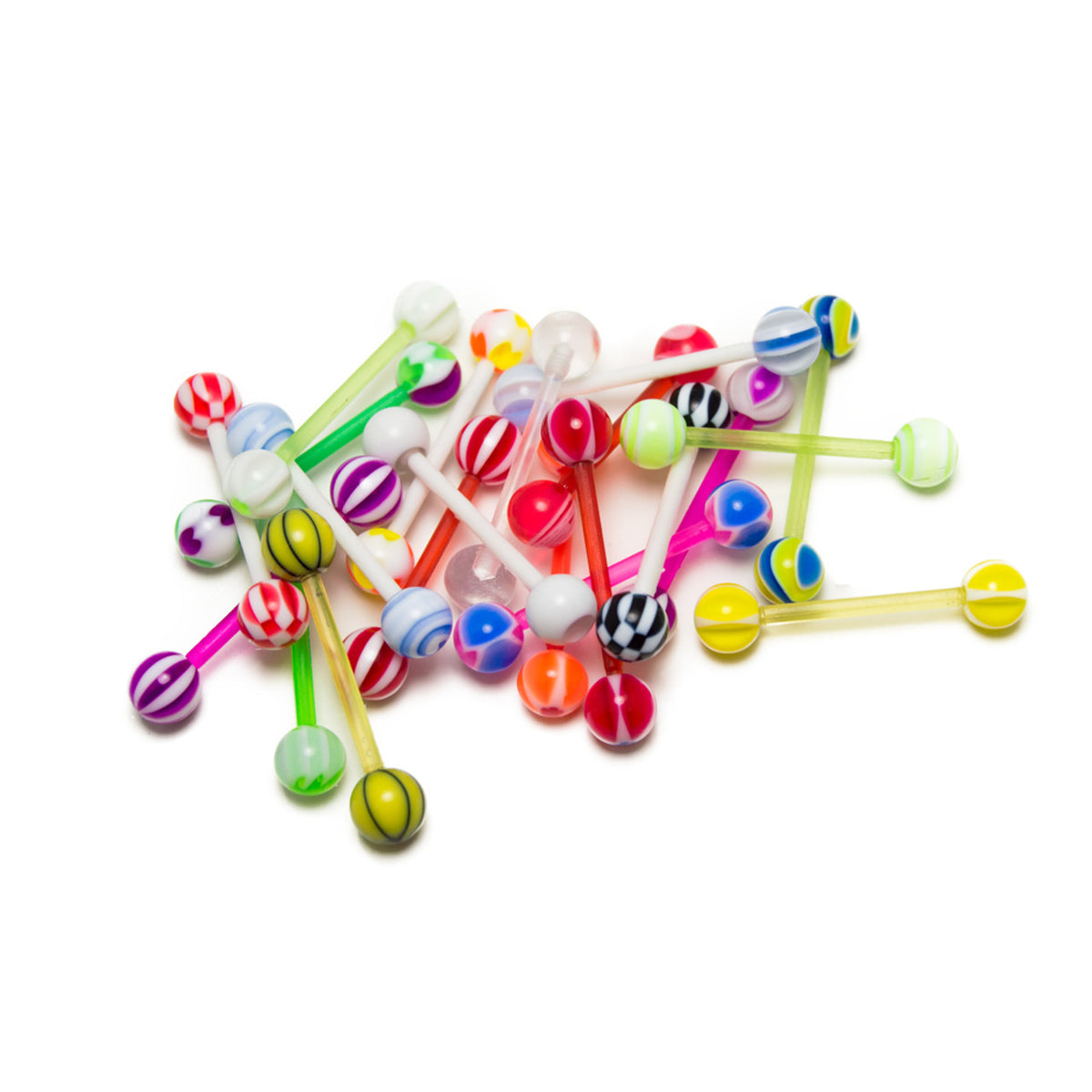 Bioflex Candy Stripe Straight Barbells 14 Gauge 16mm - 20 Pack
