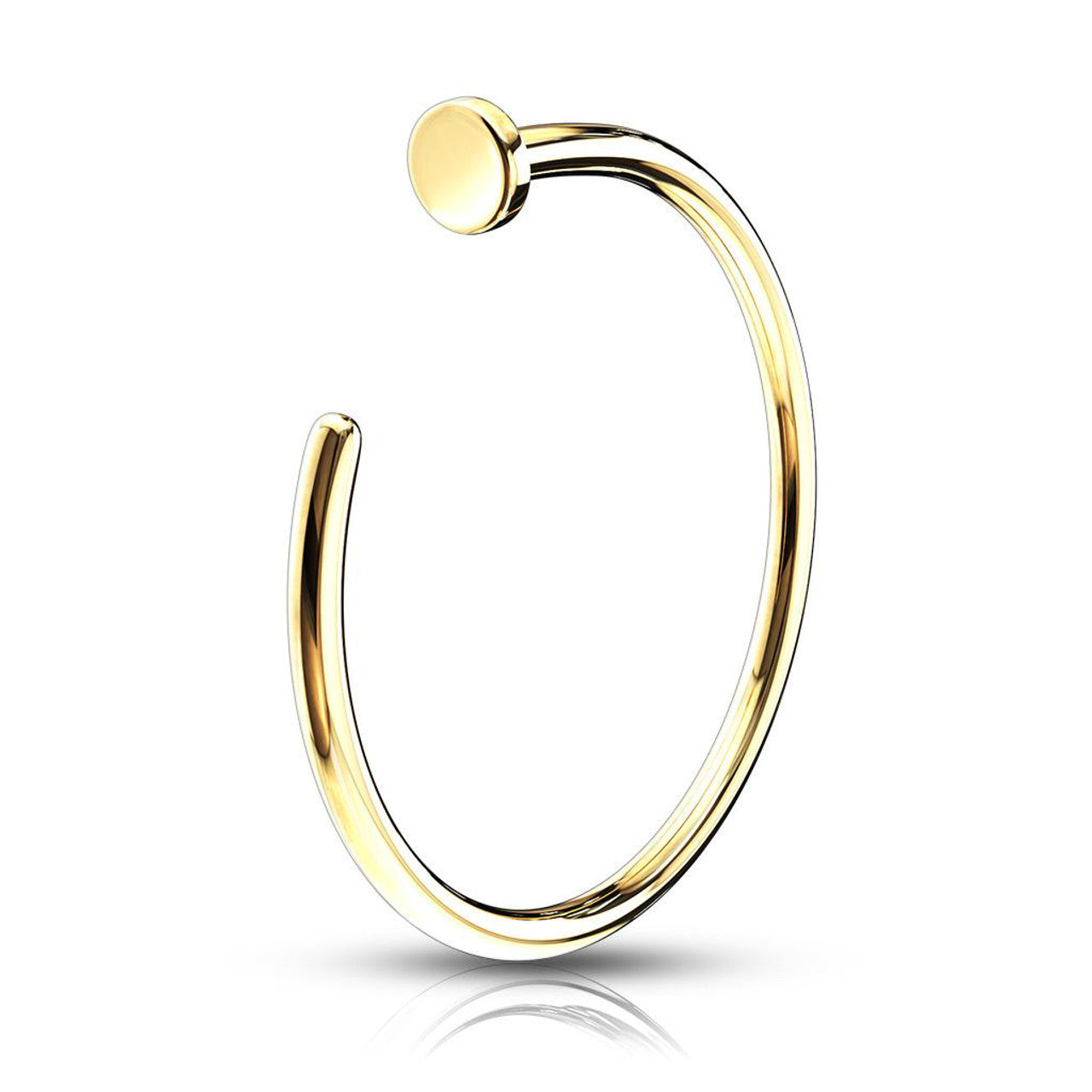 14 Karat Solid Gold Nose Ring Hoop 18 & 20 Gauge Jewelry With Flat End