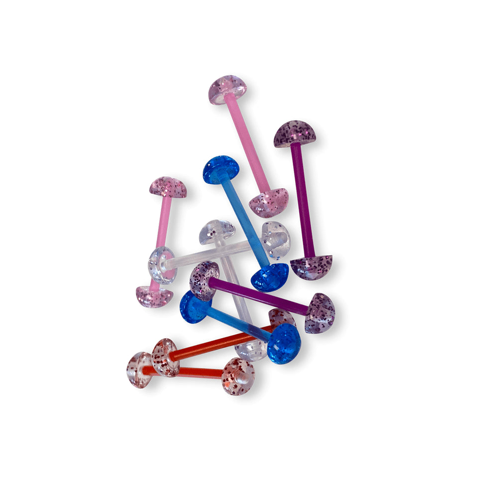 Bio-Flex Flexible Barbell Retainer 14 Gauge Tongue & Nipple - 10 Piece