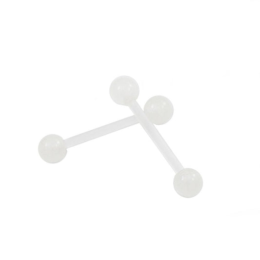 Bio-Flex Straight Barbell 14 Gauge 5/8" Retainer & UV Glow Ball - Pair