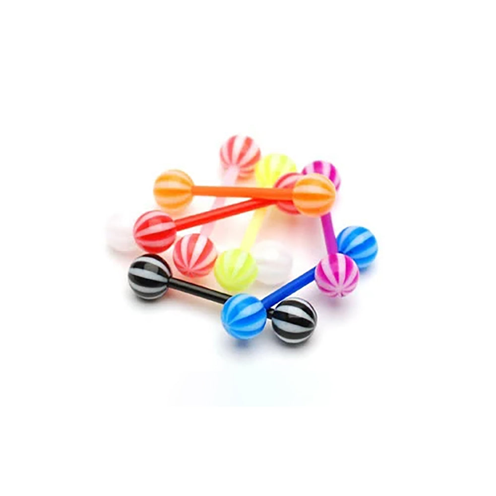 Bio-Flex Straight Barbell Tongue Ring 14 Gauge 5/8" (16 MM) - 20 Pack