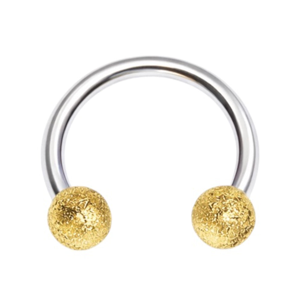 Surgical Steel 16 Gauge Horseshoe Circular Barbell with Glitter Ball - photo 4