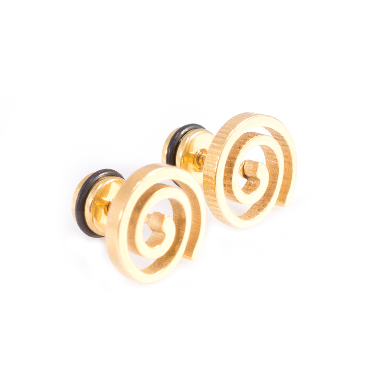 Surgical Steel Fake Cheater Earring Plugs 16 Gauge with Swirl - Pair
