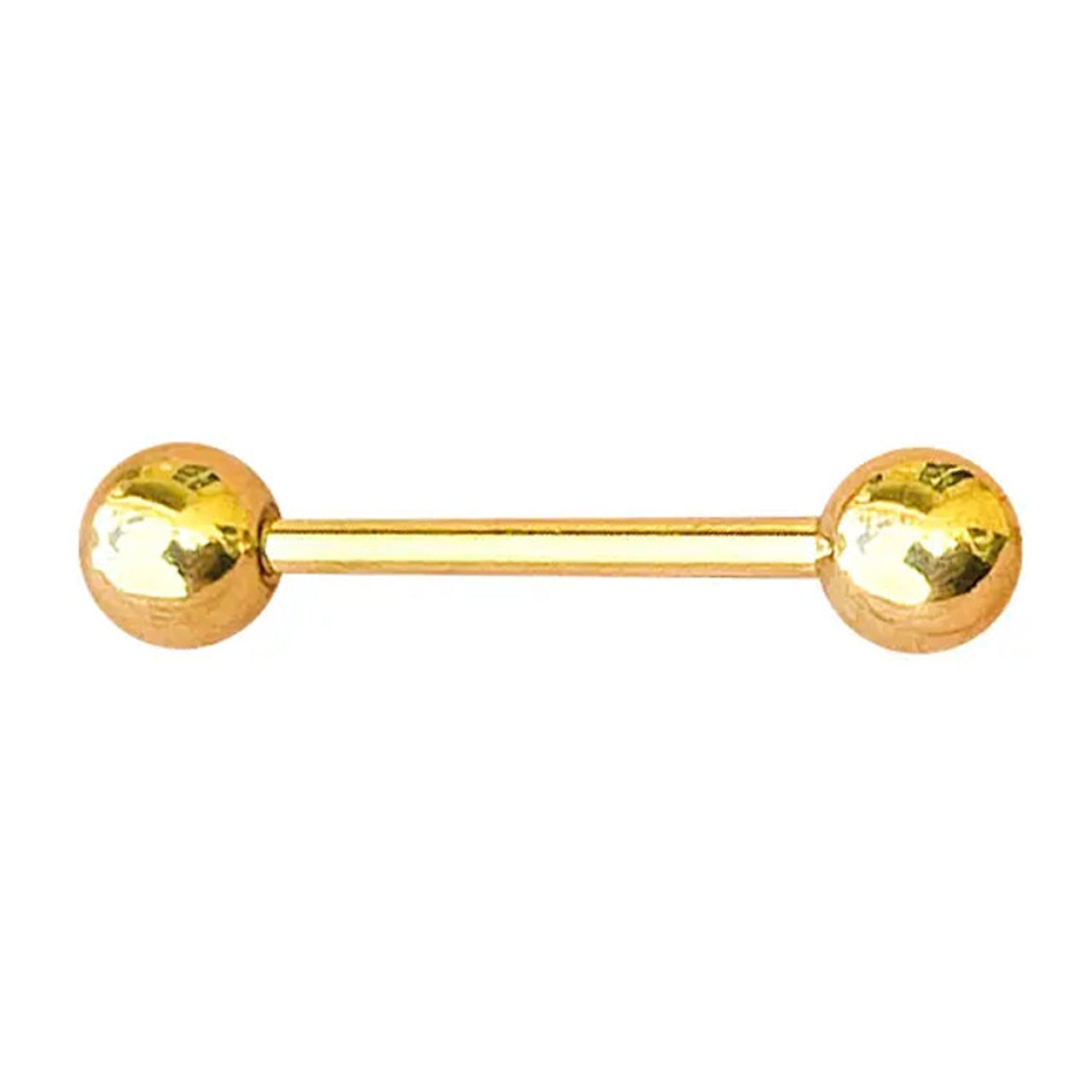 14 Karat Gold Straight Barbell 14 Gauge 1/2" to 1" for Tongue & Nipple