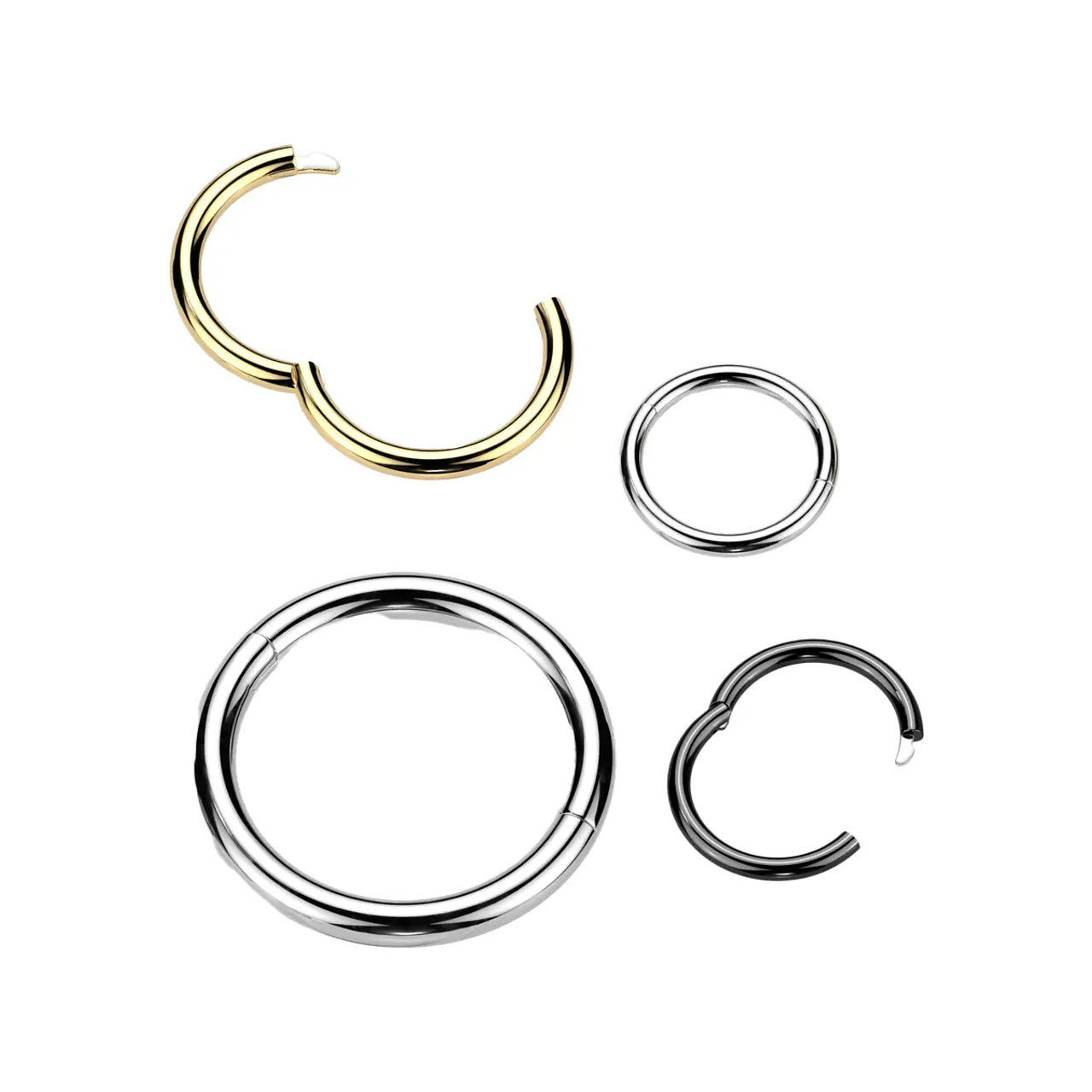 Titanium Hinged Segment Nose Hoop Ring 18 Gauge With New Secure Hook