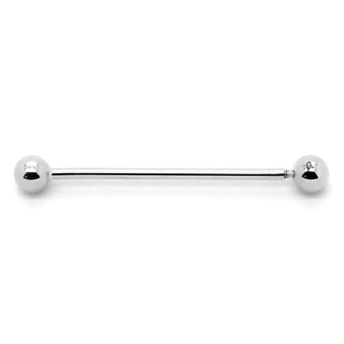 14 Karat Solid Gold Industrial Barbell 14 Gauge with 35 & 38 MM Length