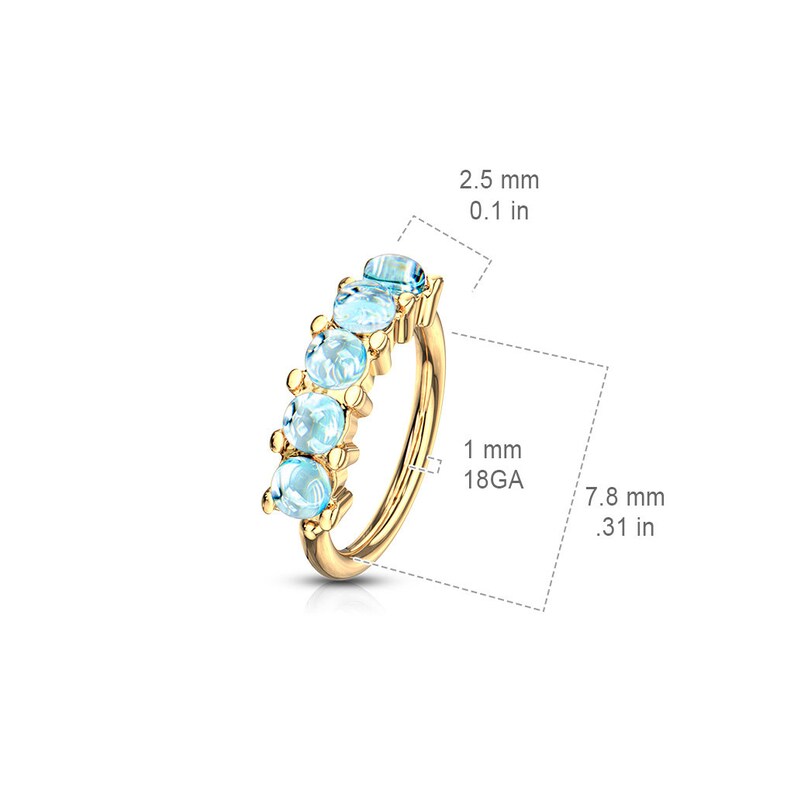 Surgical Steel Bendable Hoop Ring 20 18 & 16 Gauge Illuminating Stone