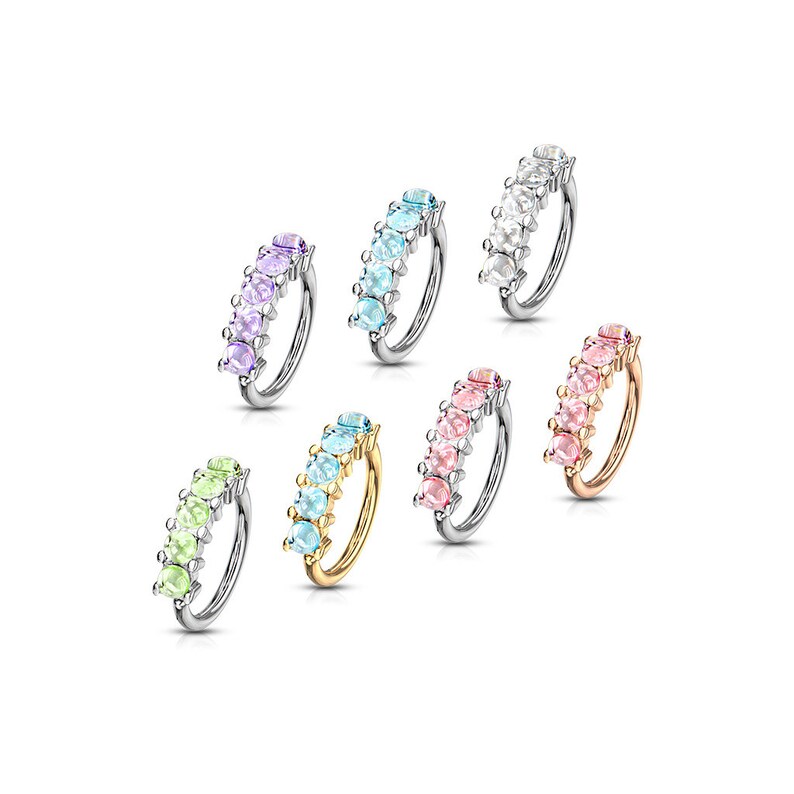 Surgical Steel Bendable Hoop Ring 20 18 & 16 Gauge Illuminating Stone