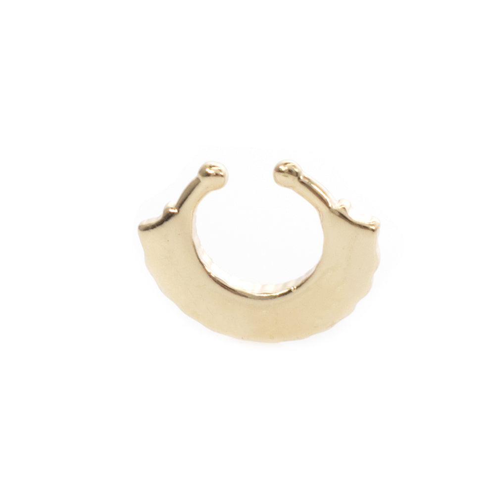 Surgical Steel Non Piercing Septum Hanger Gold Fan with Pink CZ - photo 6