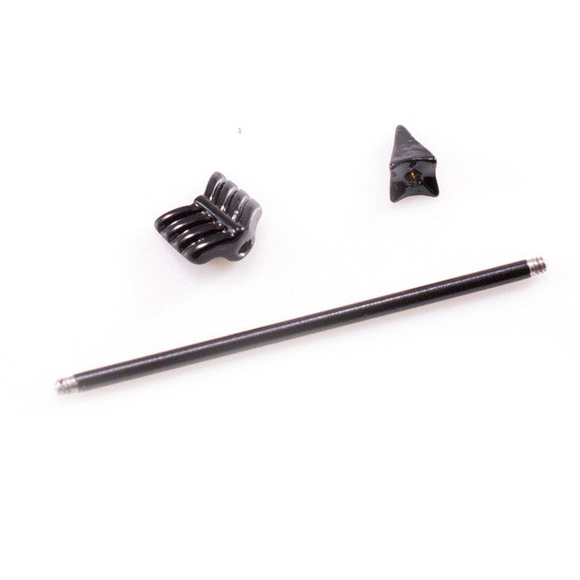 Surgical Steel 14 Gauge Industrial Barbell Arrow & Retainer - 2 Pack