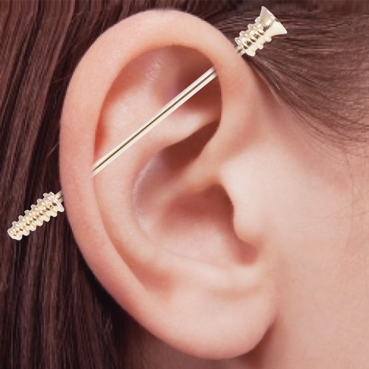 Surgical Steel Industrial Barbell 14 Gauge 38 MM With Screw Design