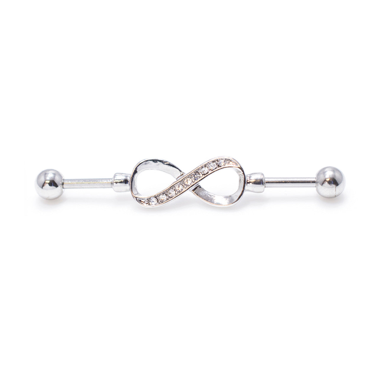 Surgical Steel Industrial Barbell 14 Gauge 1-3/8" With Infinity Charm