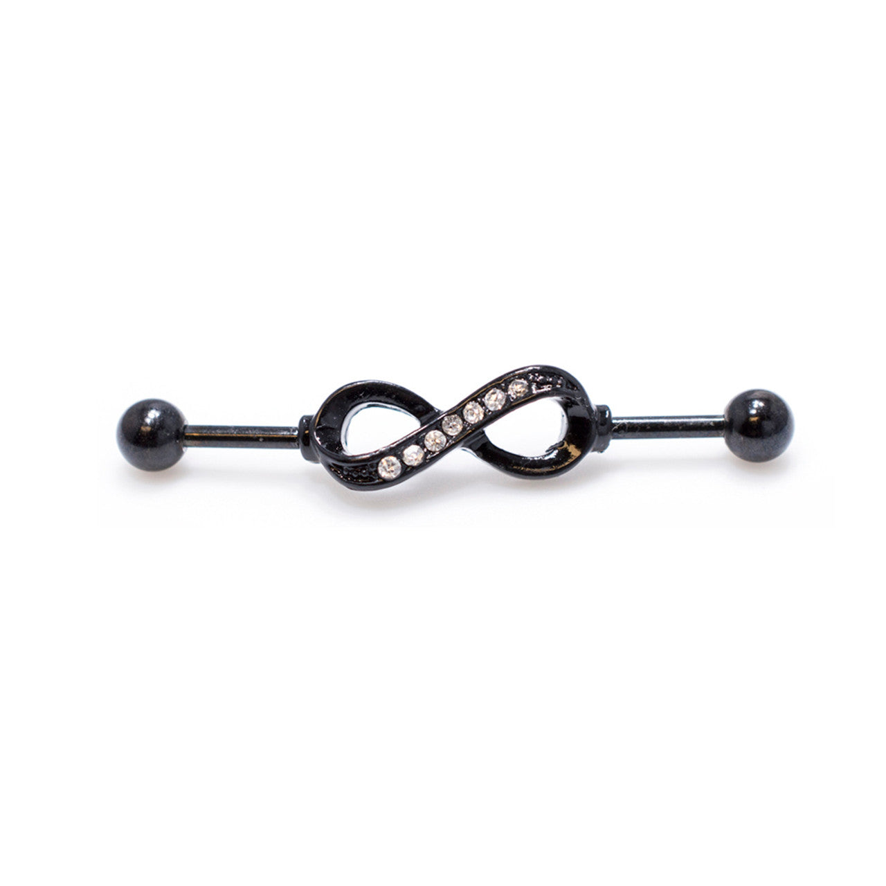 Surgical Steel Industrial Barbell 14 Gauge 1-3/8" With Infinity Charm