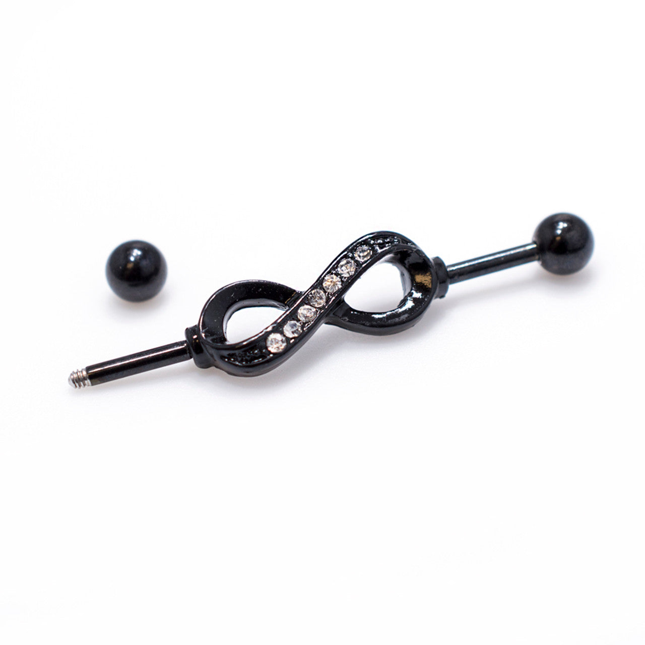Surgical Steel Industrial Barbell 14 Gauge 1-3/8" With Infinity Charm