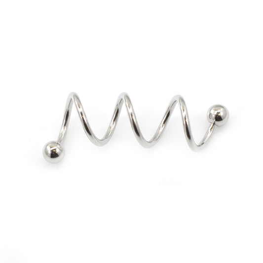Surgical Steel Spiral Barbell 14 Gauge 36 MM With Triple Twist