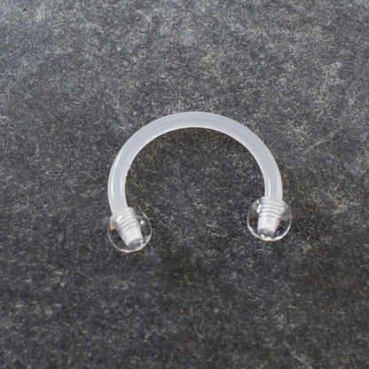 Bio-Flex Clear Horseshoe Circular Barbell Ring 16 Gauge Retainer