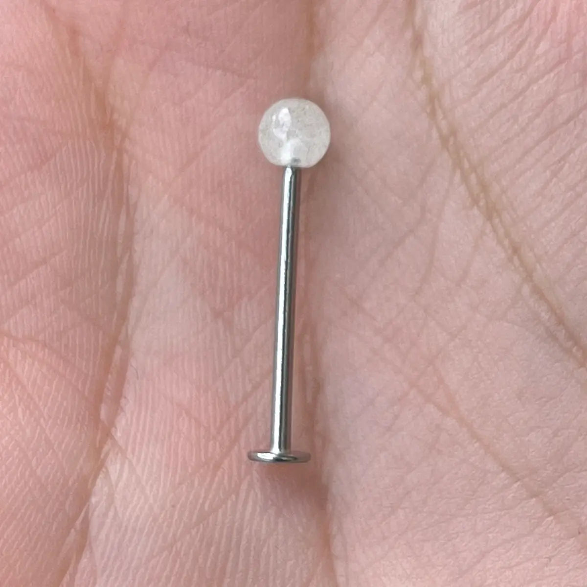 Surgical Steel 14 and 16 Gauge Flat Back Tongue Barbell - Pair - photo 5