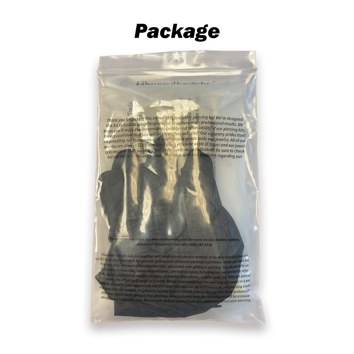 LionGothic Titanium Professional Piercing Kit - 10 Pack