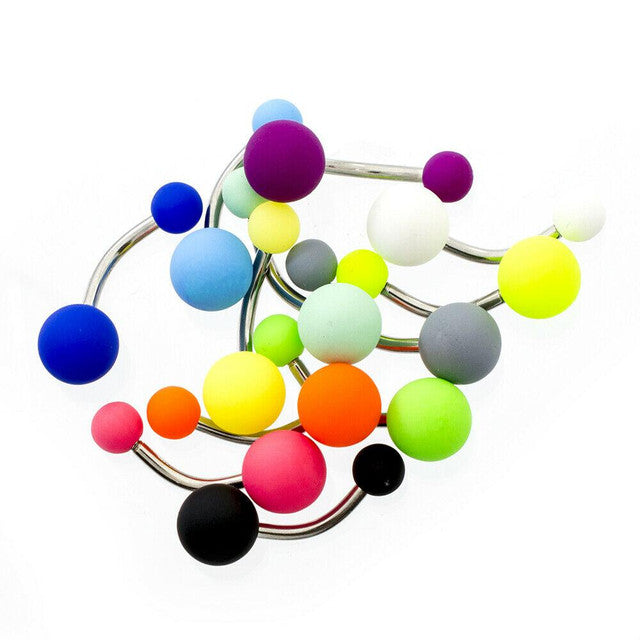 Surgical Steel Belly Button Ring 14 Gauge Matte Acrylic - 12 Pieces