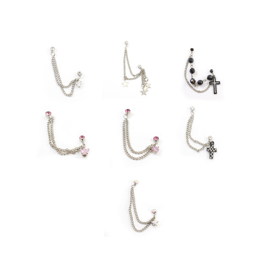 Surgical Steel Cartilage Chain Link Dangle Earrings 22 Gauge - 55 MM