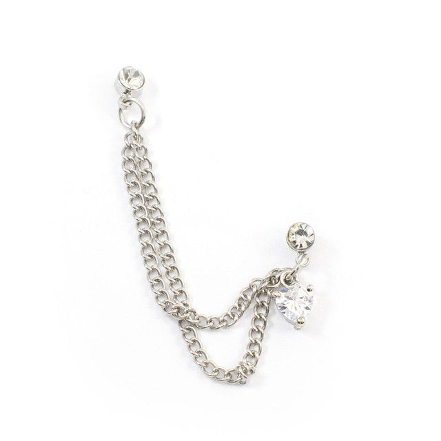 Surgical Steel Cartilage Chain Link Dangle Earrings 22 Gauge - 55 MM