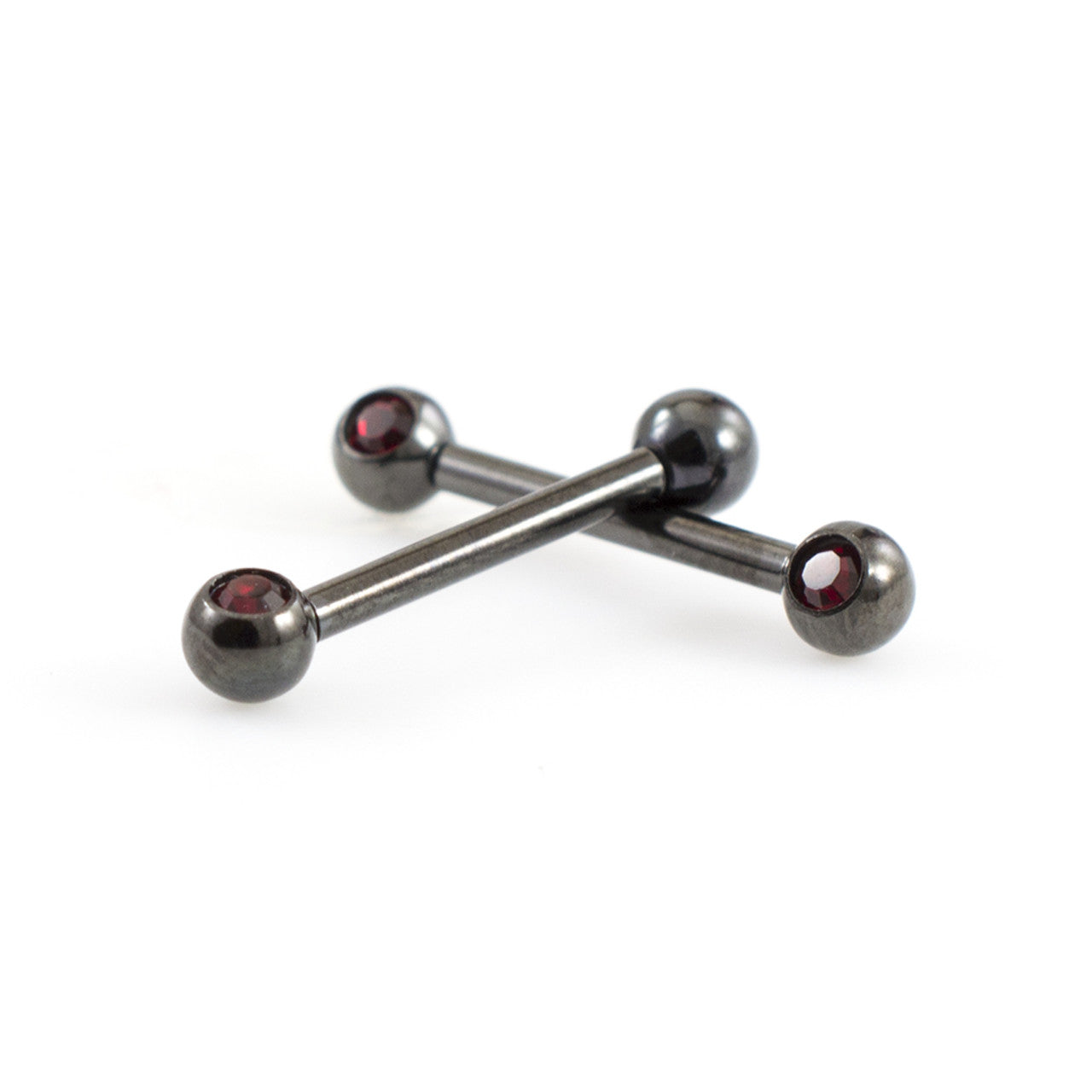 Surgical Steel Nipple Ring Barbell 14 Gauge Threadless With Ball CZ