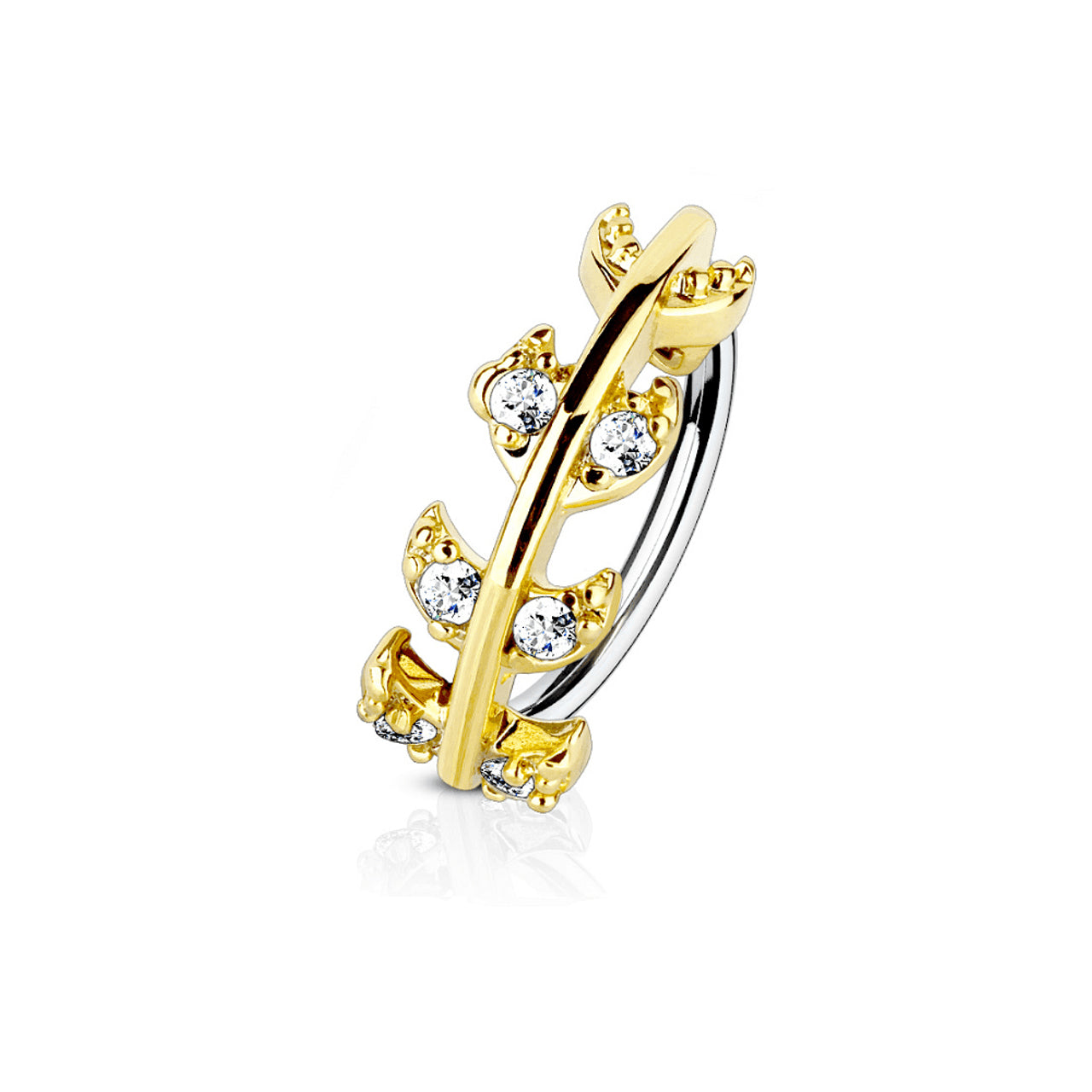 Surgical Steel Bendable Nose Hoop Ring 20 & 18 Gauge Gem Paved Vine