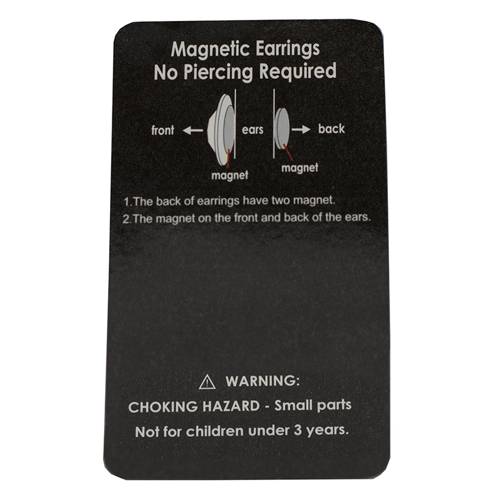 Surgical Steel Black PVD CZ Magnetic Earrings - Pair - photo 3