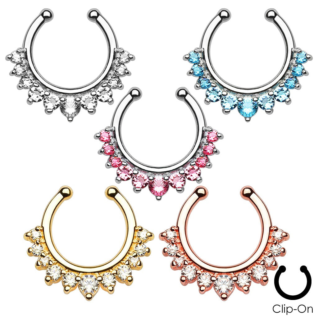 Surgical Steel Non-Piercing Single Line CZ Septum Hanger - photo 5