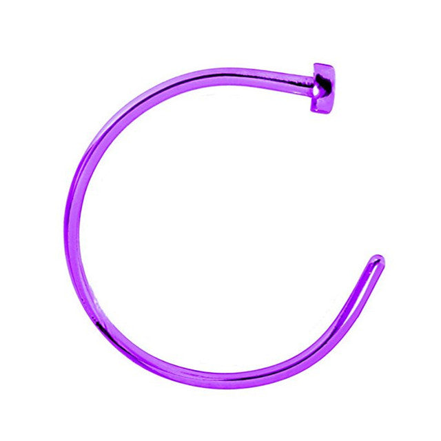 Surgical Steel Nose Ring Hoop 22 Gauge (0.75mm) 5/16" - 7 Colors
