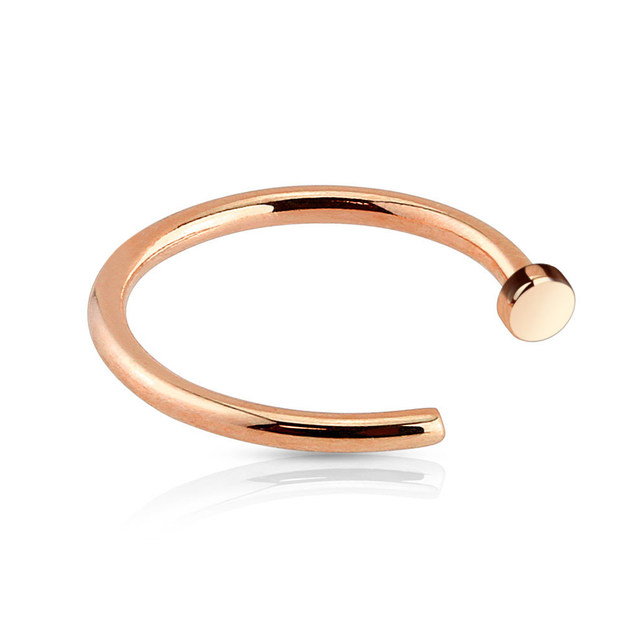 Surgical Steel Nose Ring Hoop 20 & 18 Gauge Rose Gold IP