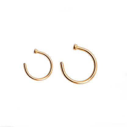 Surgical Steel Nose Ring Hoop 20 & 18 Gauge Rose Gold IP