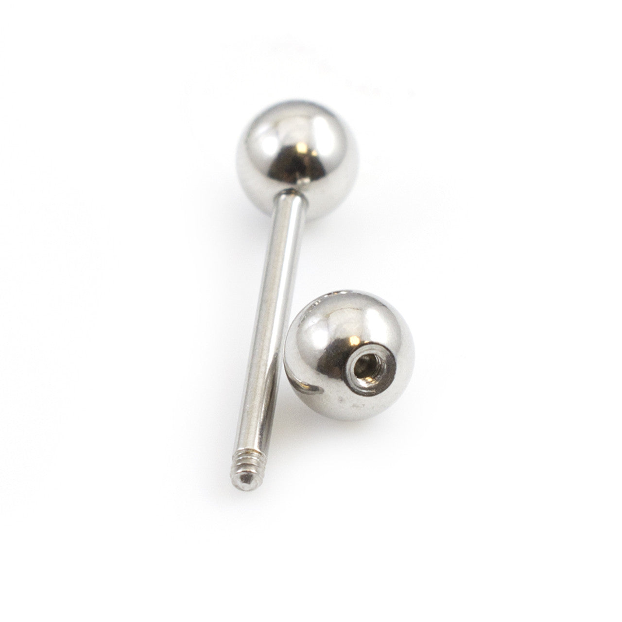 Surgical Steel Tongue Ring Straight Barbell 14 Gauge 5/8" CZ - 20 Pack