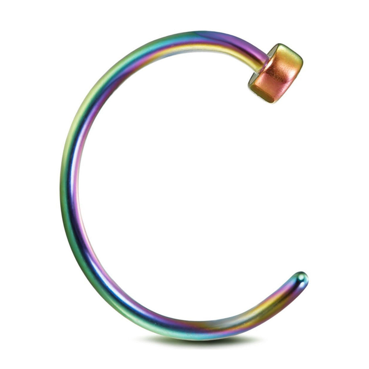 Surgical Steel Nose Hoop Ring 20 18 & 16 Gauge 3 Colors - 3 Pack