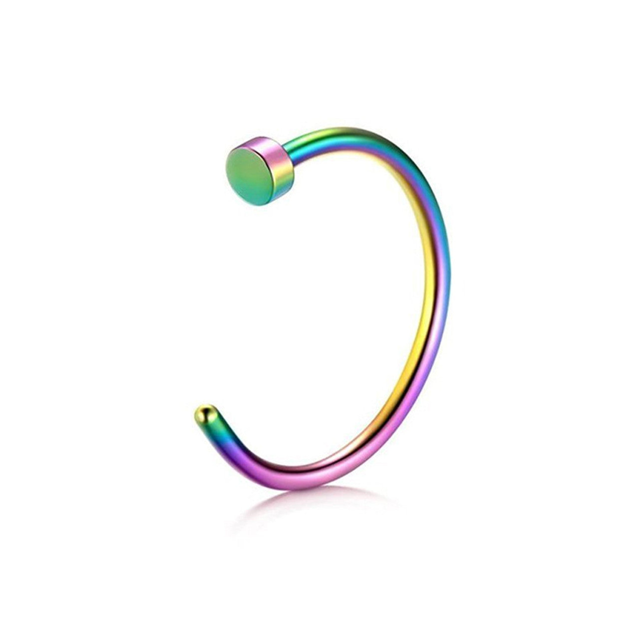 Surgical Steel Nose Hoop Ring 20 18 & 16 Gauge 3 Colors - 3 Pack