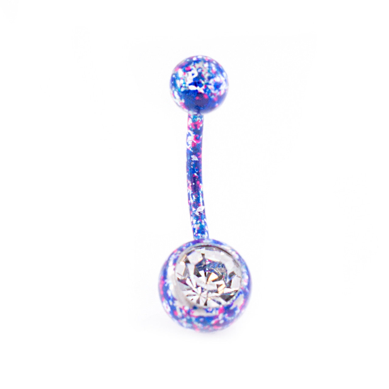 Surgical Steel Belly Button Ring 14 Gauge With Paint Splatter - 4 Pack