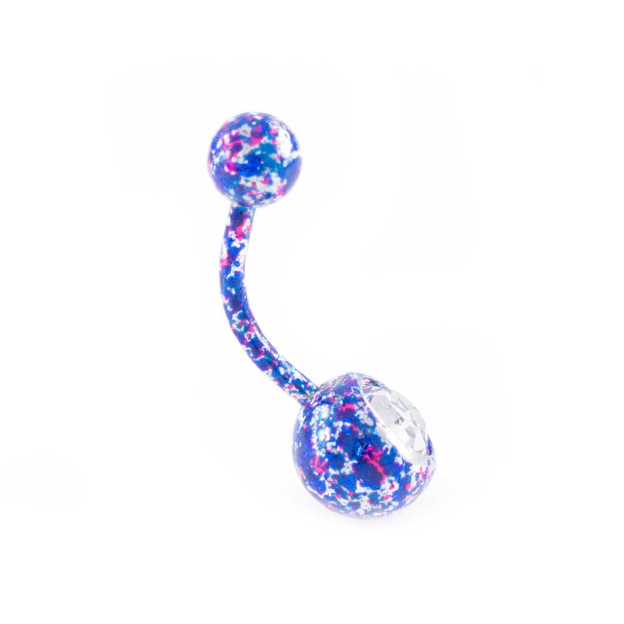 Surgical Steel Belly Button Ring 14 Gauge With Paint Splatter - 4 Pack